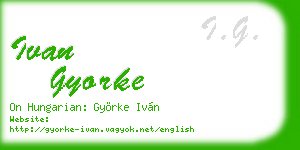 ivan gyorke business card